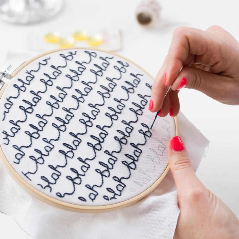 Hot Cotton Clara Blah Blah Embroidery Kit Make Your Own Kits