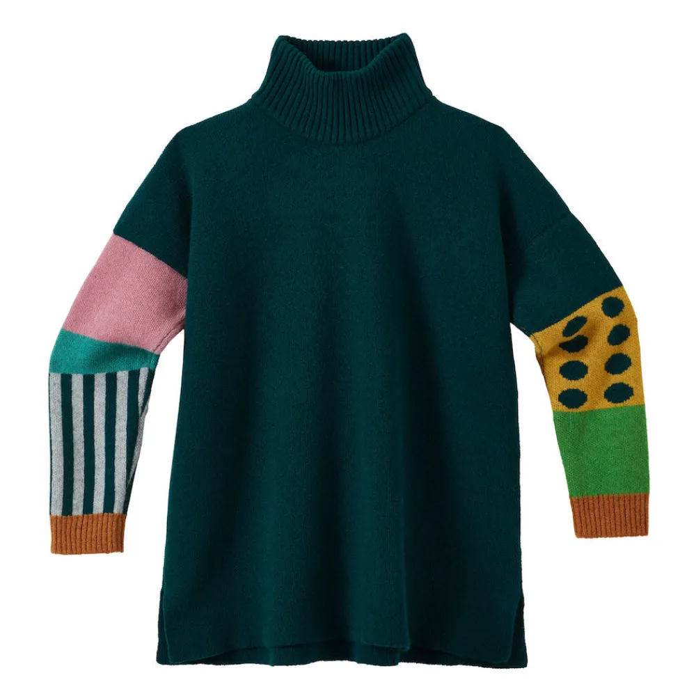 Cheap Hettie Turtleneck Jumper - Green Lambswool Jumpers