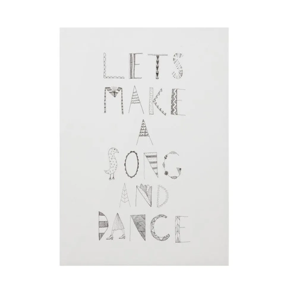 Outlet Let's Make A Song and Dance Monochrome Print Screen Print Wall Art